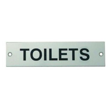 'Toilets' Sign Polished Stainless Steel