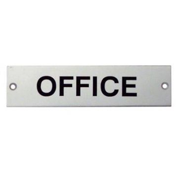'Office' Sign Satin Stainless Steel