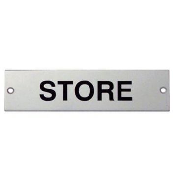 'Store' Sign Polished Stainless Steel