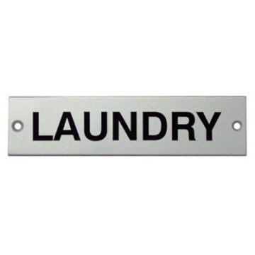 'Laundry' Sign Polished Stainless Steel