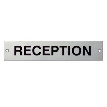 'Reception' Sign Polished Stainless Steel
