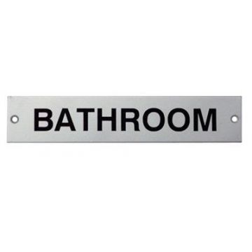 'Bathroom' Sign Polished Stainless Steel