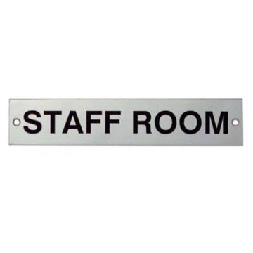 'Staff Room' Sign Satin Stainless Steel