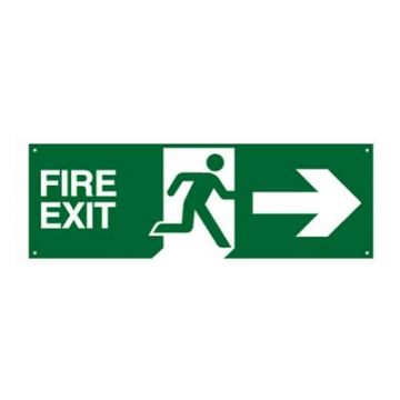 Fire Exit Right 450 x 150 mm Plastic