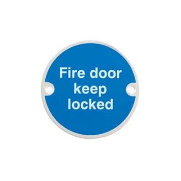 Fire Door Keep Locked Satin Anodised Aluminium