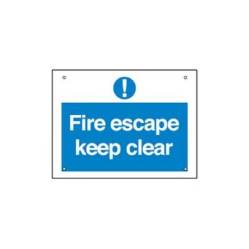 Fire Escape Keep Clear (Small) Plastic