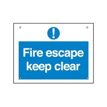 Fire Escape Keep Clear (Large) Plastic