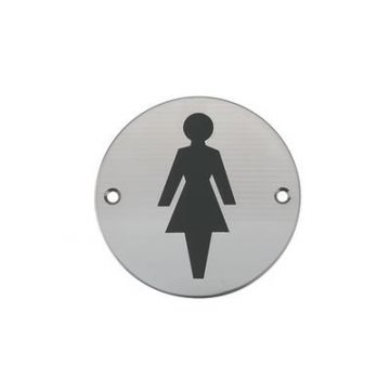 Female WC Sign Polished Brass Lacquered