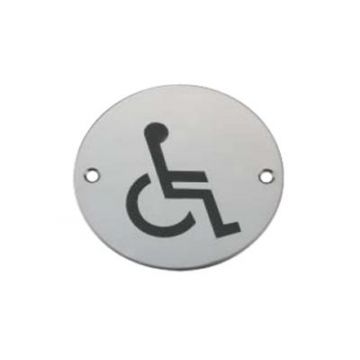 Disabled WC Sign Polished Stainless Steel