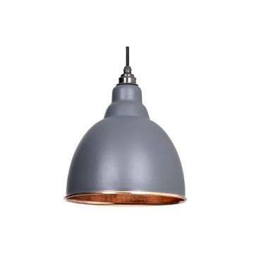 Brindley Lighting Pendant Dark Grey and Hammered Copper Standard finish