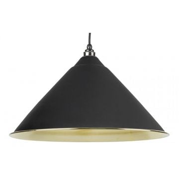 Hockley Lighting Pendant Black and Smooth Brass