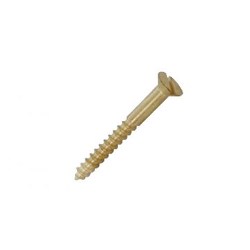 Single Thread Slotted CSK Screw 4 x 1/2 mm Pack 200 Polished Brass Lacquered
