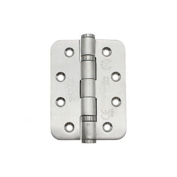 Fire Door Ball Bearing Radius Hinge 102 x 76mm FR30/60 Gread 13 Stainless Steel (Electro Brass Plated)
