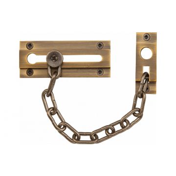 Security Door Chain Brushed Antique Brass Lacquered