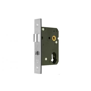 Dual-Profile Cylinder Mortice Night Latch with Anti-thrust Bolt 76 mm Satin Brass Lacquered