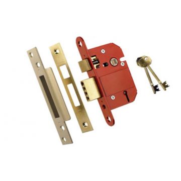 Sashlock 5 Lever 64 mm BS 3621 Polished Brass Lacquered