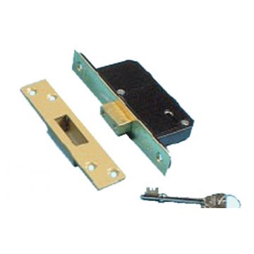 Deadlock 5 Lever 51 mm Polished Brass Lacquered