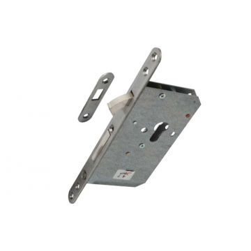 Hookbolt Euro Profile Sliding Door Lock 85 mm with Pop-Out Edge Pull Satin Stainless Steel