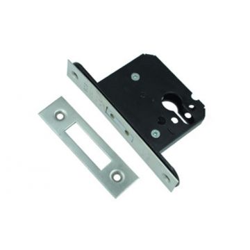 SDS Mortice Deadlock Euro-Profile 63 mm Satin Stainless Steel