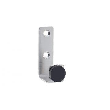 Single Coat Hook with Buffer Satin Stainless Steel