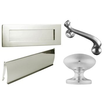 Scroll Front Door Set Polished Chrome Plate