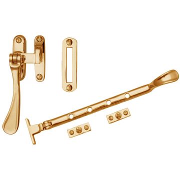 Spoon Casement Window Set 254 mm Polished Brass Lacquered