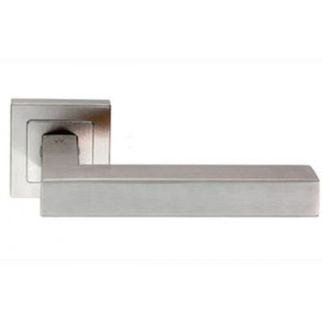 Square Mitred Lever Satin Stainless Steel