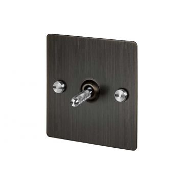 1 Gang Intermediate Toggle Light Switch Smoked Bronze Plate (Satin Stainless Steel)