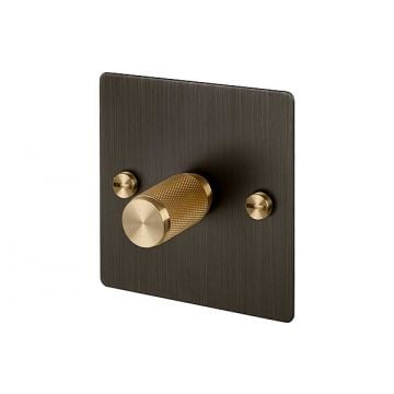 1 Gang Dimmer Light Switch Smoked Bronze Plate 