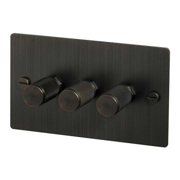 3 Gang Dimmer Light Switch Smoked Bronze Plate 