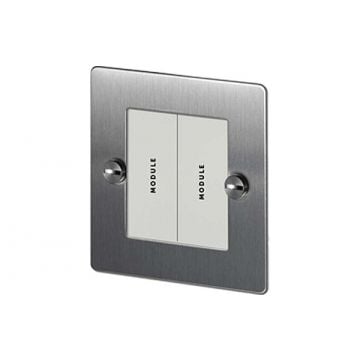 2 Gang Euro Plate Satin Stainless Steel Plate