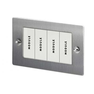 4 Gang Euro Plate Satin Stainless Steel Plate