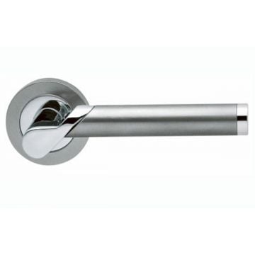 Starlight Round Rose Lever Polished Chrome & Satin Stainless Steel