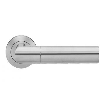 Oregon Round Rose Lever Satin Stainless Steel