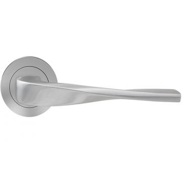 Nevada Round Rose Lever  Satin Stainless Steel