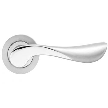 Stockholm Round Rose Lever Polished & Satin Stainless Steel