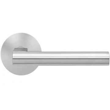 Madeira Plan Lever on Flat Rose Satin Stainless Steel