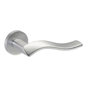 Helice 133 Lever Handle on Round Rose Satin Chrome Plate