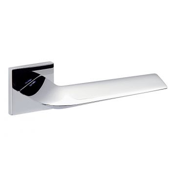 Three 233 Lever Handle on Square rose Polished Chrome Plate