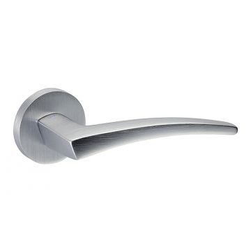 Fey 806 Lever Handle on Round Rose Satin Chrome Plate
