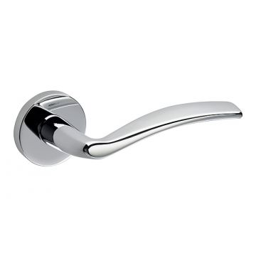 Soft 807 Lever Handle on Round Rose Polished Chrome Plate