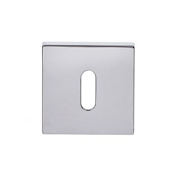 Square Keyhole Escutcheon Polished Chrome Plate