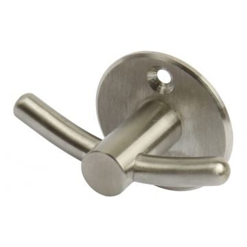 Double Coat Hook 33 mm Satin Stainless Steel