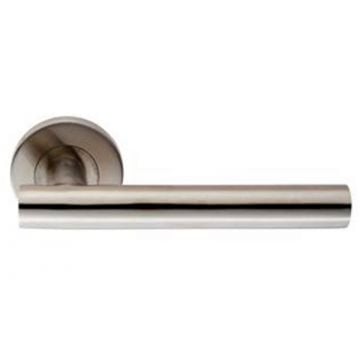 Round Rose Tee Lever 19mm Sprung 8 mm Rose Satin Stainless Steel