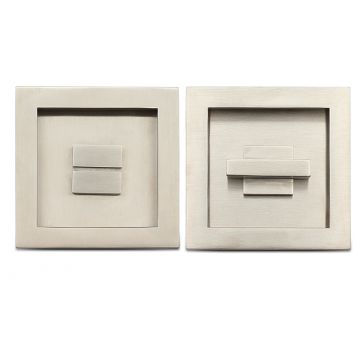 Square Privacy Turn & Release Set 75 mm Satin Nickel