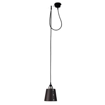 Hooked 1.0 Small Graphite Shade Pendant 2000 mm Cable Satin Stainless Steel