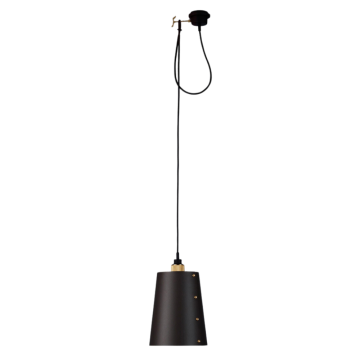 Hooked 1.0 Large Graphite Shade Pendant 2000 mm Cable Satin Stainless Steel