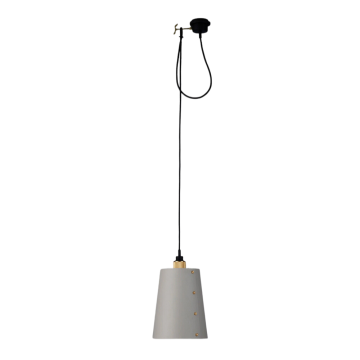 Hooked 1.0 Large Stone Shade Pendant 2000 mm Cable Satin Stainless Steel